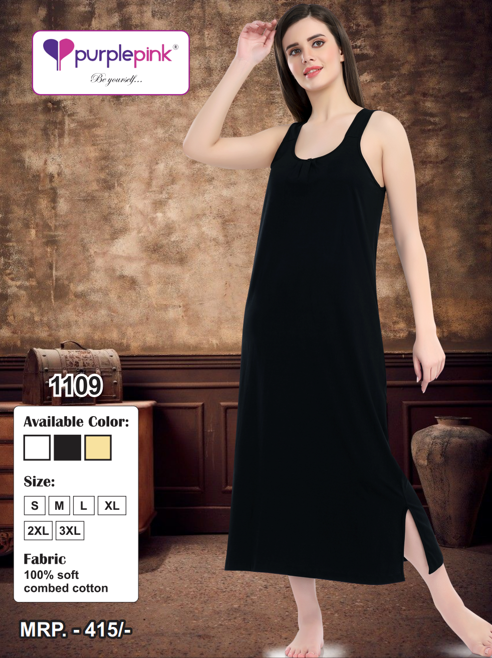 Black Cotton Camisole Dress