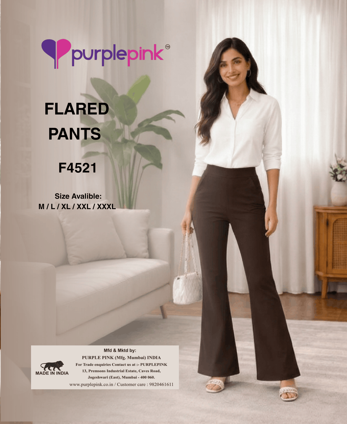 Lycra Knit High-Waisted Flare Pants