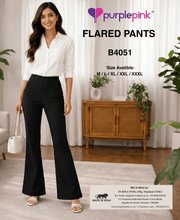 Lycra Knit High-Waisted Flare Pants