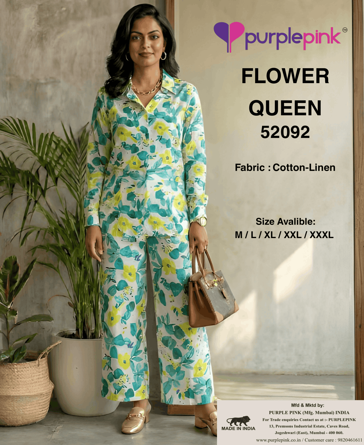 Floral Breeze Co-Ord Set – Teal & Yellow