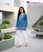Azure Elegance Embroidered Co-Ord Set